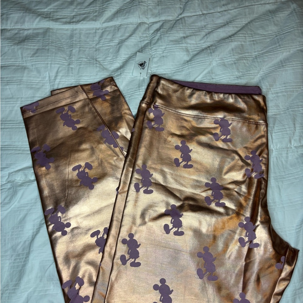 Rose Gold and Purple Mickey Mouse Character Leggings